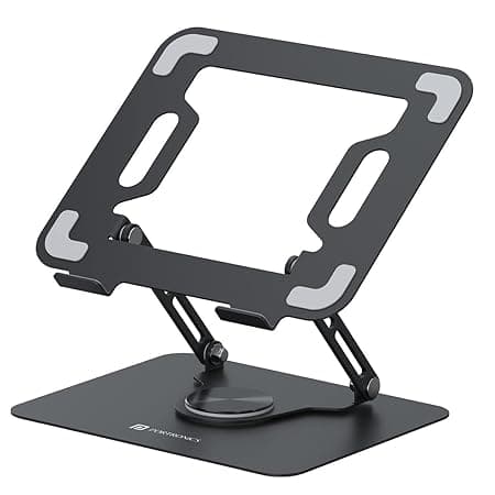 Portronics My Buddy K9 - Portable Laptop Stand - Adjustable Elevation Levels - Ventilated Anti-Slip Design - 360-degree Rotating Base(Black)