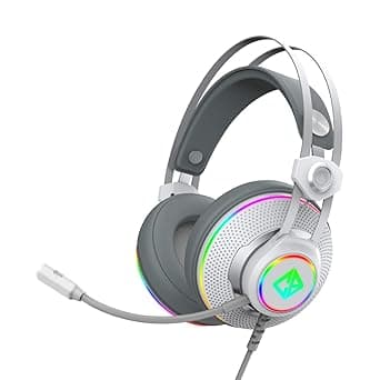Cosmic Byte Proteus Headset Dual Input USB and 3.5mm, 7.1 Surround Sound, RGB LED, ENC Microphone, Memory Foam Earcushions, Windows Software (White)